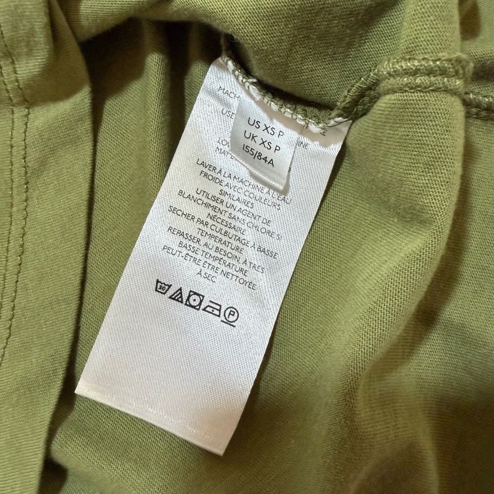Anthropologie Padded Shoulder Muscle Tee Moss Green XSP Petite New With Tags - Picture 8 of 9